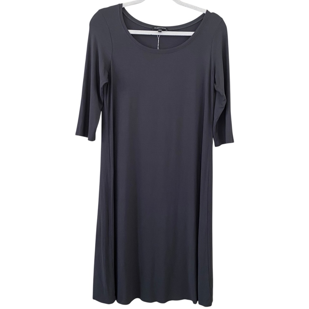Eileen Fisher NEW‎ Super Soft Jersey Knit Scoop Neck Tunic Dress Size Small